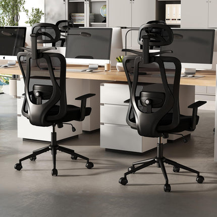 Dreamade Ergonomic Office Chair with 3D Headrest and Reclining Backrest