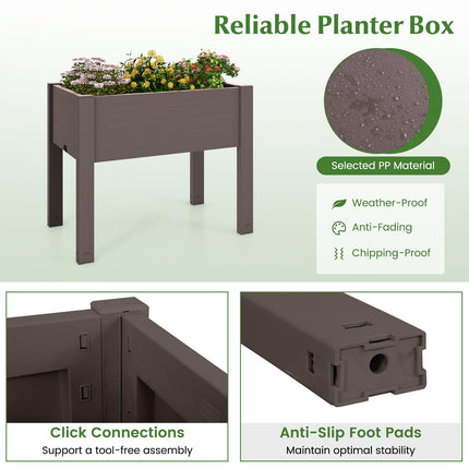 Dreamade Raised Garden Bed with Legs, Self-Watering Planter Box with Water Level Indicator