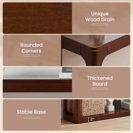 Dreamade 47" Wood Console Table 2-Tier Mid Century Modern Entryway Table