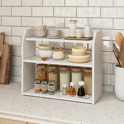Dreamade 3-Tier Desktop Bookshelf Small Wood Countertop Organizer(1/2)