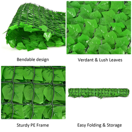 Dreamade 118" x 39.4" Artificial Hedges Fence Faux Ivy Vine Greenery Wall