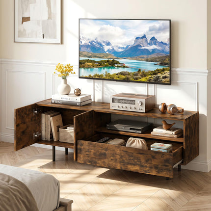 Dreamade Wooden TV Stand for TVs up to 70" with Storage Cabinet