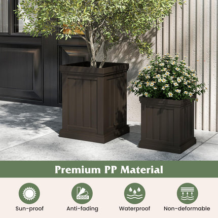 Dreamade 19" Large & 13” Small Flower Pots with Drainage Holes & Nesting Design