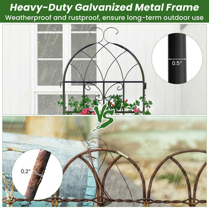 Dreamade Trellis for Climbing Plants Outdoor, 6 FT Tall Galvanized Steel Garden Trellis