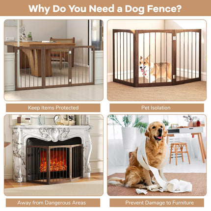 Dreamade Freestanding Dog Gate for Small Medium Dogs