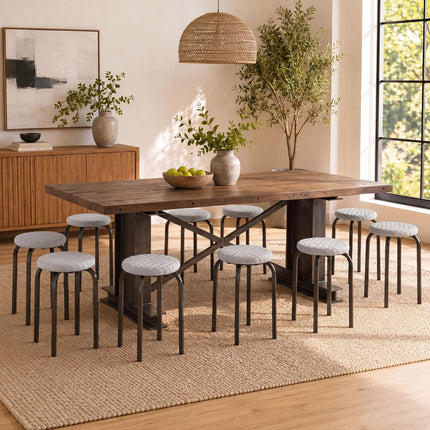 Dreamade 18" Stackable Stools Set of 6 | Round Nesting Stools with Removable Washable Covers