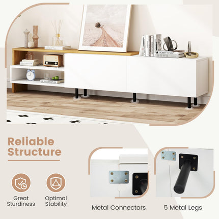 Dreamade Modern TV Stand for 80 Inches TVs with Storage Shelves and Cabinets