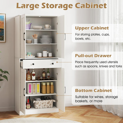 Dreamade 72" Tall Kitchen Pantry Cabinet for Living Room