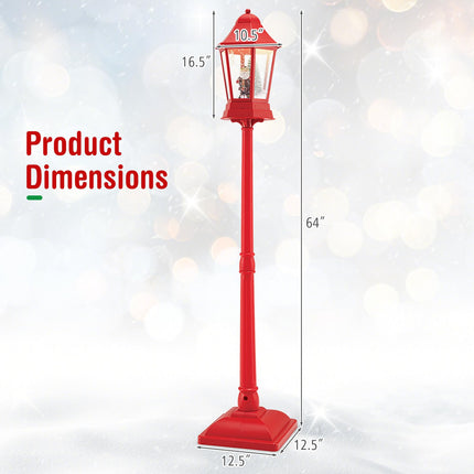 Dreamade 2-in-1 Musical Lamp Post & Snow Globe Lantern (Snowing Santa)