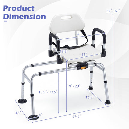 Dreamade Sliding Shower Chair with Swivel Seat