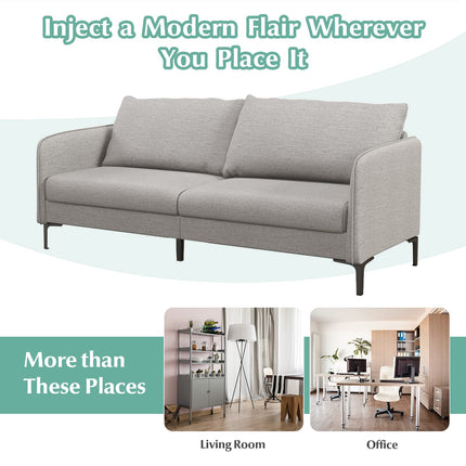 Dreamade Upholstered Sofa Couch, 76" Modern Grey Loveseat
