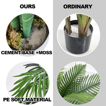 Dreamade 3.5 Feet Tall Potted Artificial Palm Tree for Indoor Outdoor