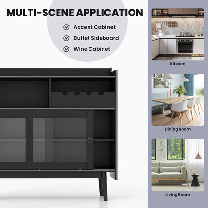 Dreamade Buffet Sideboard, Modern Coffee Bar Storage Cabinet