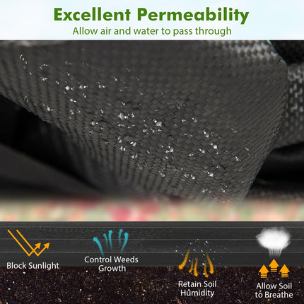 Dreamade 6.5x330 FT Weed Barrier Landscape Fabric, 3.2OZ Heavy-Duty Permeable Woven PP Ground Cover