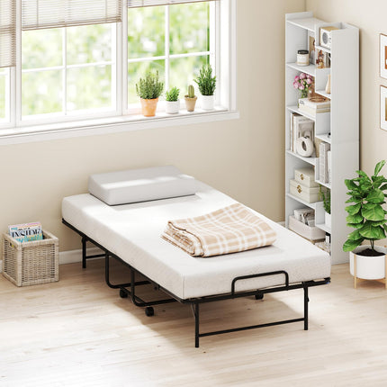 Dreamade Twin Folding Bed Frame with Mattress
