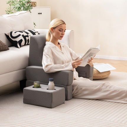 Dreamade Reading Pillow for Gaming Extra Large Lap Desk for Laptop with Back Arm Rest & Cup Holder for Adult