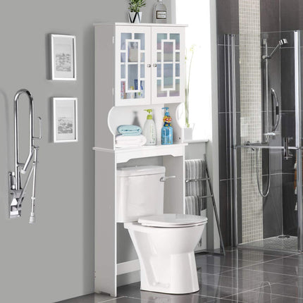 Dreamade Over-The-Toilet Storage Spacesaver, Bathroom Organizer with Cabinet and Shelf
