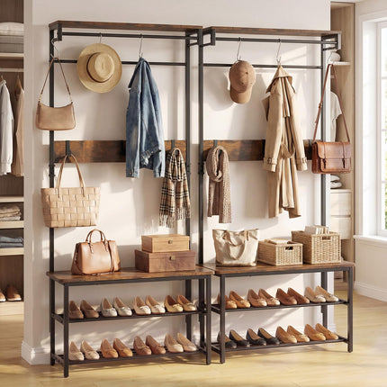 Dreamade 4 in 1 Hall Tree with Bench and Shoe Storage