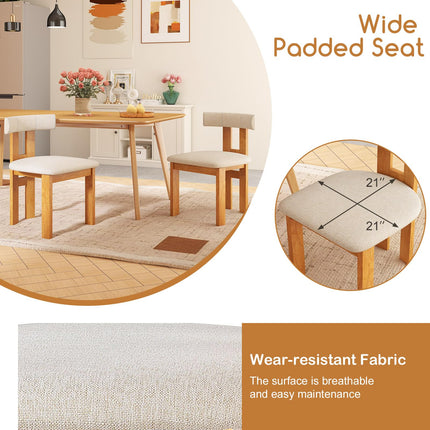 Dreamade Modern Upholstered Accent Side Chairs with Curved Backrest