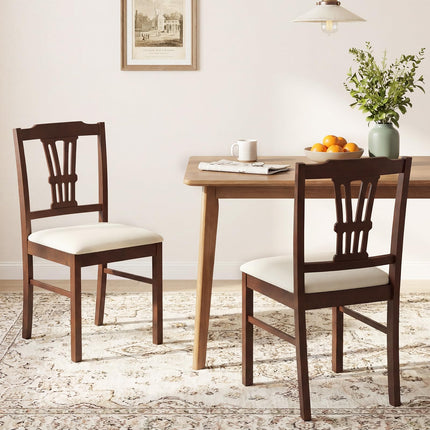 Dreamade Wooden Dining Chairs Set of 2/4 Upholstered Kitchen Chairs