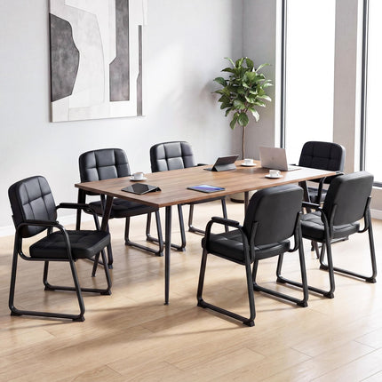 Dreamade Waiting Room Leather Office Reception Chairs with Padded Armrests