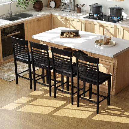 Dreamade Dining Chair Set of 2/4 with Footrests and Solid Wood Frame