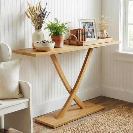 Dreamade 57" Solid Wood Console Table Narrow Long Entryway Table