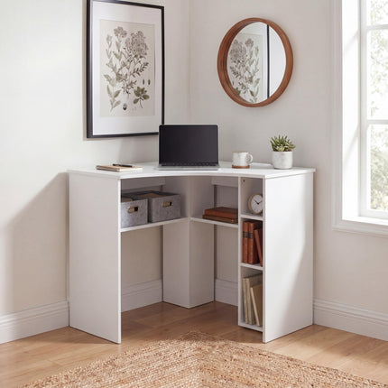 Dreamade Triangle Computer Desk with Charging Station