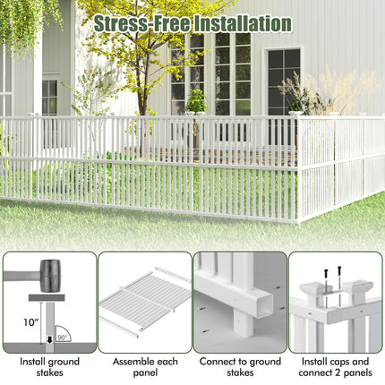 Dreamade Air Conditioner Fence 2/4 Panels - 45''W x 45''H Outdoor Fence Privacy Screen with Metal Stakes