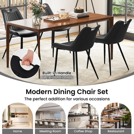 Dreamade Dining Chairs Set of 4 PU Leather Upholstered Kitchen Dining Room Chairs