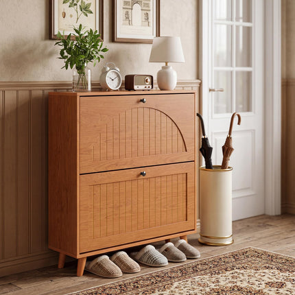 Dreamade Shoe Storage Cabinet with 2 Flip Drawers
