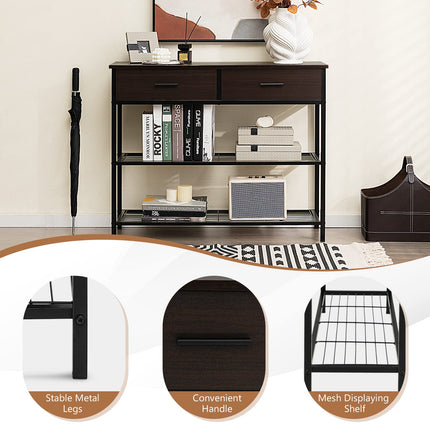 Dreamade 39.5” Console Table with Storage Drawer - Entryway Table with 2 Drawers