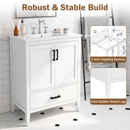 Dreamade 24.5" Bathroom Vanity with Ceramic Sink Combo