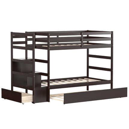 Dreamade Twin-Over-Twin Bunk Bed with Trundle