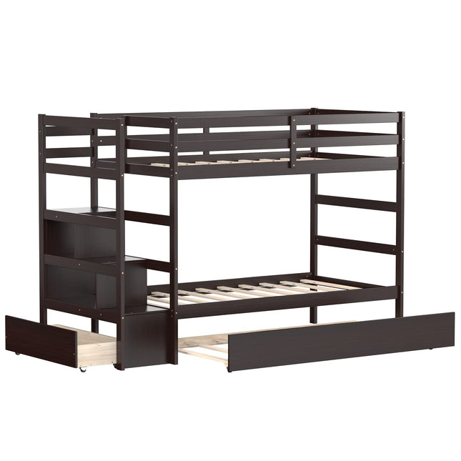 Dreamade Twin-Over-Twin Bunk Bed with Trundle