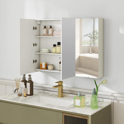Dreamade Wall Mounted Medicine Cabinet with 3 Frameless Mirrored Doors & Mounting Hardware