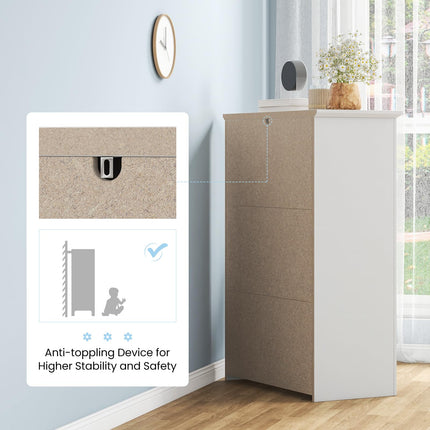 Dreamade 5 Drawer Dresser Chest of Drawers - Vertical Dresser with 5 Pull-Out Drawers for Bedroom, Living Room, Entryway