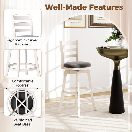 Dreamade 30.5" Bar Height Stools Set of 2/4 with Fabric Upholstered Seat