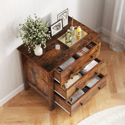 Dreamade Small 3-Drawer Dresser for Bedroom - 28.5” x 18” x 26” Wide Chest of Drawers, Modern Large Nightstand