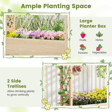 Dreamade Raised Garden Bed with Sided Trellis and Hanging Roof