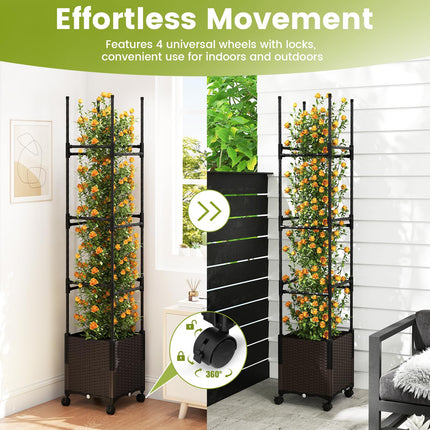 Dreamade Raised Garden Bed Planter Box with Trellis