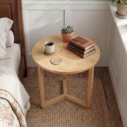 Dreamade Round Side Table Set of 1/2 Compact Accent Bedside Night Stand for Living Room Bedroom