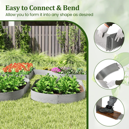 Dreamade 6 Pack Galvanized Steel Landscape Edging