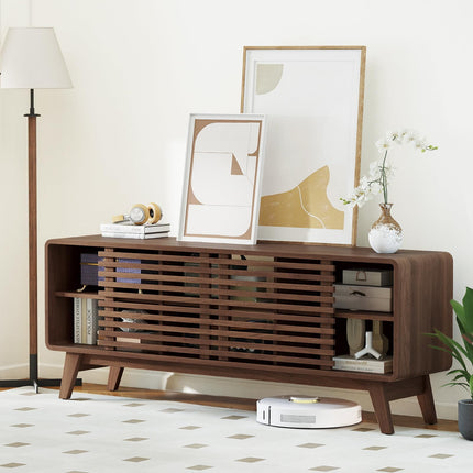 Dreamade TV Stand for 60/65 Inch TV | Mid-Century Modern Entertainment Center with Storage Cabinet