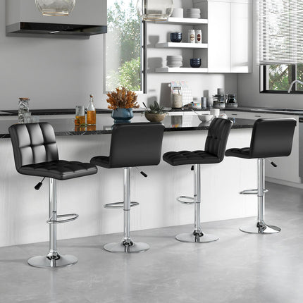 Dreamade Swivel Bar Stools Set of 2/4, Upholstered Counter Height Bar Chairs with Back