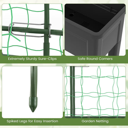 Dreamade Raised Garden Bed with Legs and Trellis for Climbing Plants