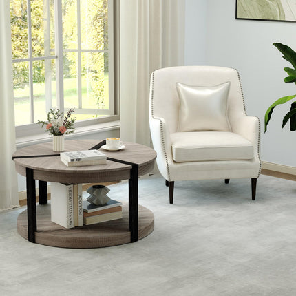 Dreamade 2 Tier Round Coffee for Living Room Reception Room