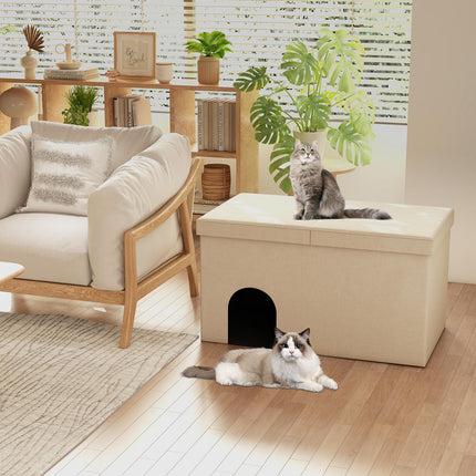 Dreamade Cat Litter Box Enclosure - Hidden Cat Litter Box Furniture Ottoman