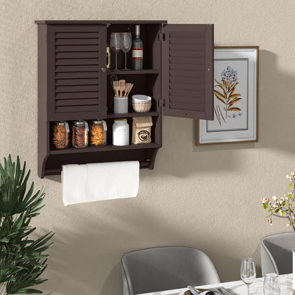 Dreamade Bathroom Cabinet Wall Mounted - Hanging Medicine Cabinet with 2 Louvered Doors