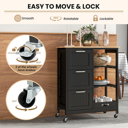 Dreamade Kitchen Island Cart on Wheels